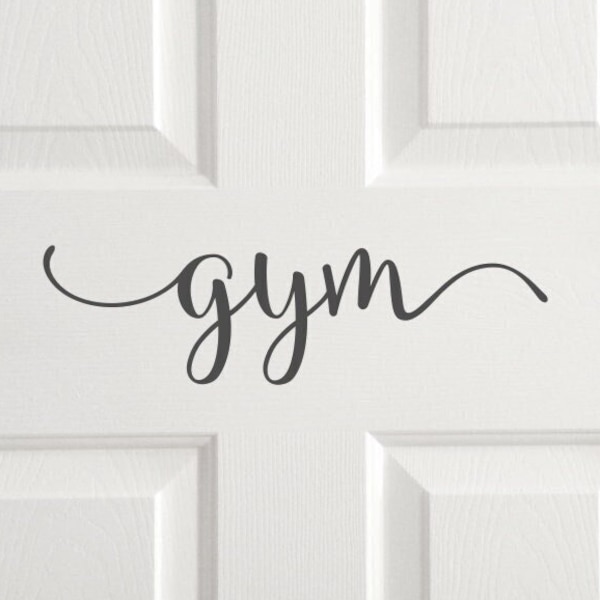 Gym decal, gym door sticker, exercise room decal, weight room door decal, gym vinyl decal quote, workout room door decor, gym door sign
