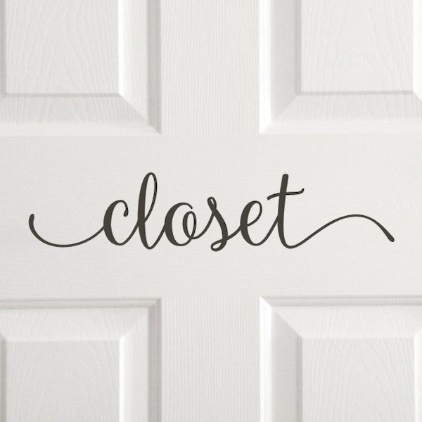 Closet decal, closet door sticker decor, closet vinyl decal sign, stylish closet wall decal phrase, country home decor vinyl letters