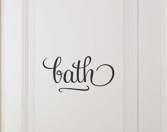 Bath decal, washroom vinyl decal, classy bathroom door sticker quote, stylish bathroom wall decal phrase, powder room vinyl letters sign