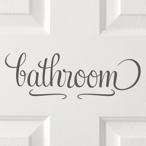 Bathroom Door Decal Washroom Vinyl Decal Bathroom Sticker Etsy