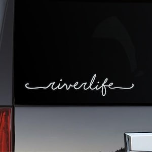 river life decal, love the river decal, wave sticker graphic, camp vinyl decal, life is better at the river sticker, flip flops sandy toes