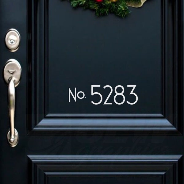 House number decal, street address # sticker for home, apartment door number vinyl decal, home street mailbox number, building number sign