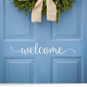 Vinilo decorativo para la puerta principal, pegatina de bienvenida para el hogar, mensaje para la puerta de casa, bienvenidos a nuestro hogar, vinilo decorativo para la puerta, decoración para la puerta del porche