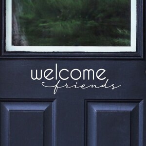 Welcome Friends Decal, Modern Welcome Sticker Greeting Letters, Welcome