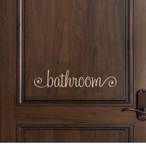 Bathroom Door Decal Washroom Vinyl Decal Bathroom Sticker Etsy