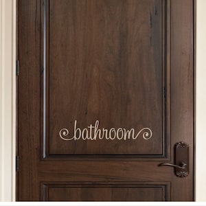 Bathroom door decal, washroom vinyl decal, bathroom sticker quote, stylish bathroom wall decal phrase, country bathroom decor vinyl letters