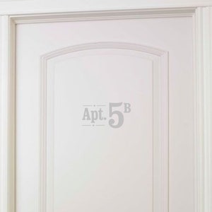 Apartment number decal, room # sticker for home, house door number vinyl decal, unit number for apartment building, suite number entry sign