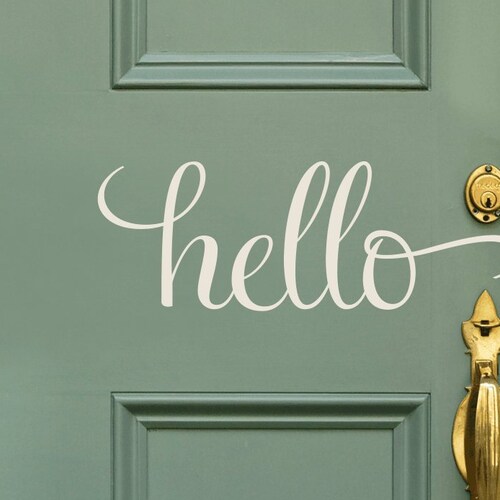 Hello Door Decal Front Door Greeting Hello Sticker Welcome - Etsy