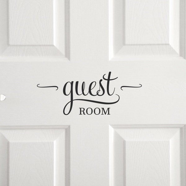 Guest room decal, guests vinyl decal, bedroom door vinyl, home decor sticker quote, stylish guest house wall decal, spare room vinyl letters