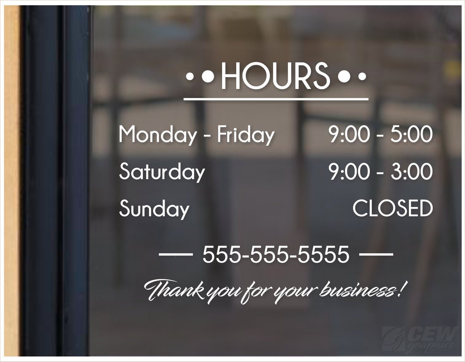 Business Industrial Oriental Massage Spa Business Hours Decal Window 