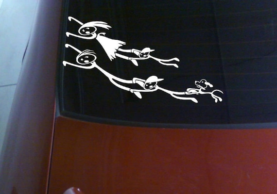 Funny Stick Figure Family Car Decal Dad Mom 2 Boys and Dog | Etsy Canada