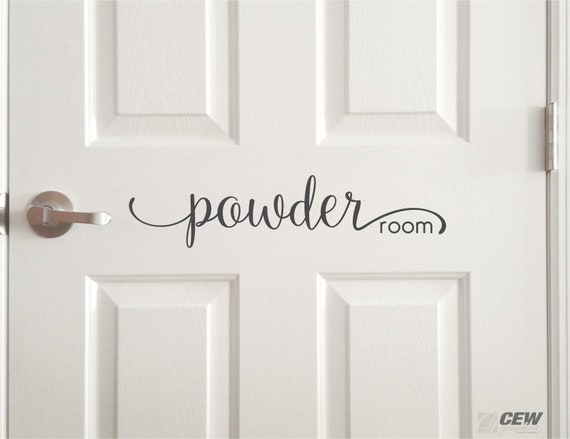Powder room decal, washroom vinyl decal sign, bathroom sticker label, stylish washroom wall decal phrase, lavatory decor vinyl letters