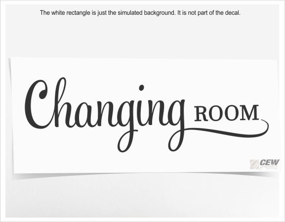 Changing Room Vinyl Decal, Fitting Room Sticker, Dressing Room Door ...