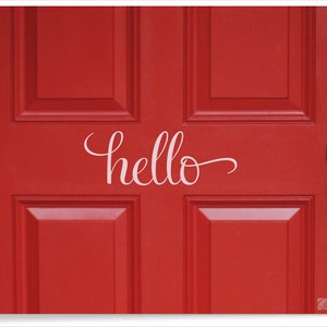 Hello Door Decal Front Door Greeting, Hello Sticker, Welcome to Our ...