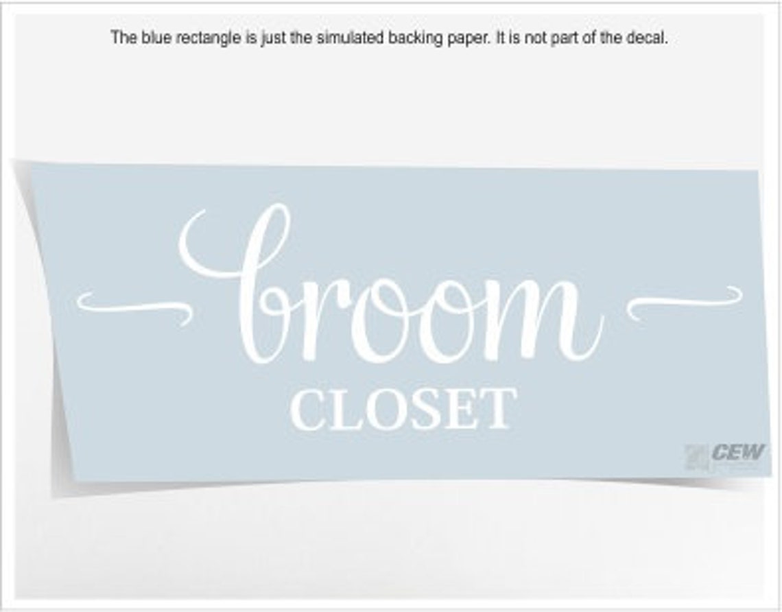 Broom Closet Decal, Utility Room Vinyl Decal Door Sticker Quote ...