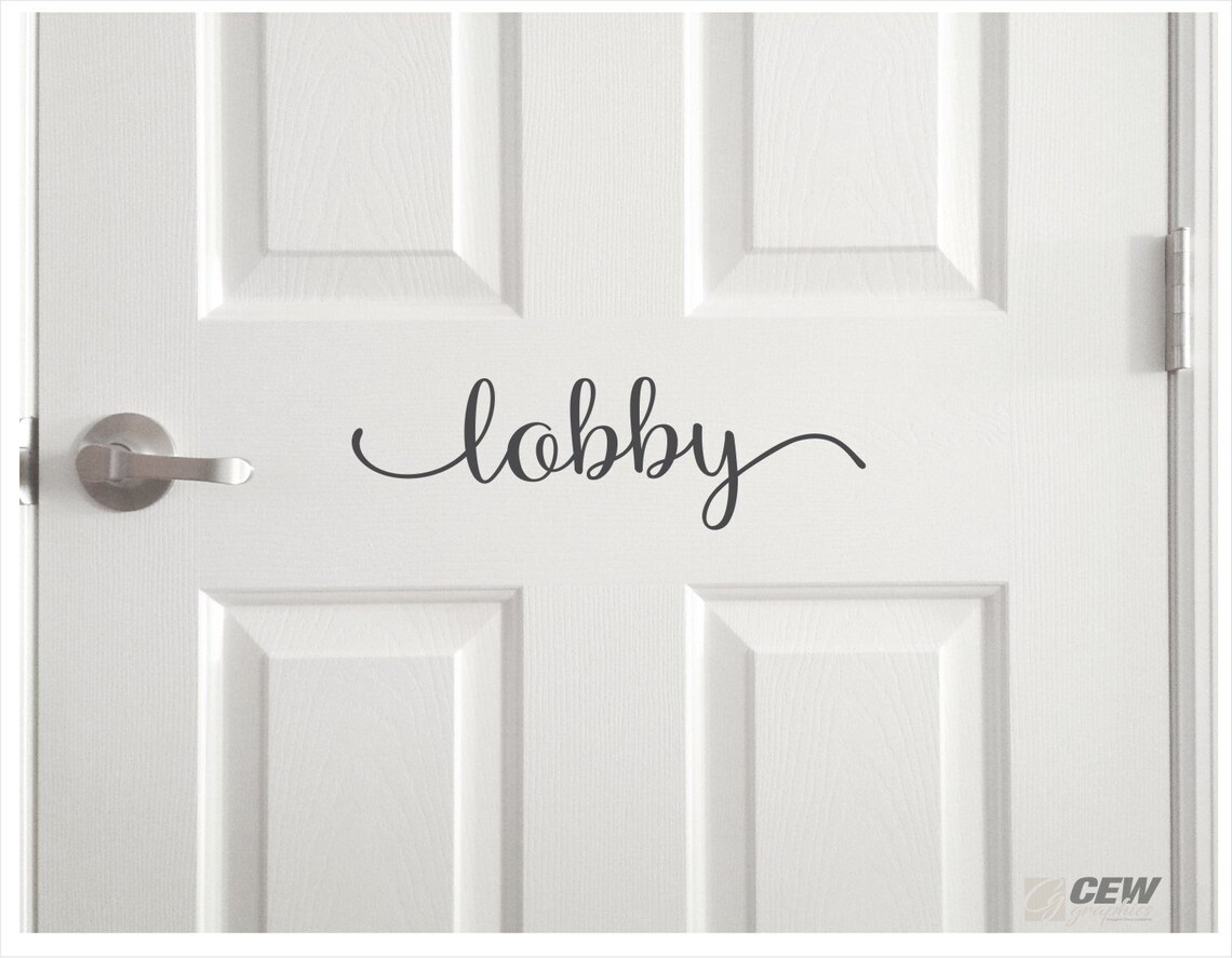 Lobby Decal, Office Lobby Door Vinyl Decal, Entrance Sign for Office ...