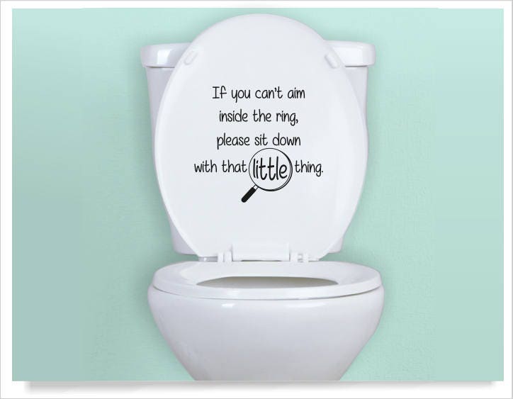 toilet decal, funny sayings for toilet seat, if you sprinkle sticker,  bathroom humor phrase, please aim guys restroom decal, man cave decor