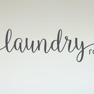 Laundry room decal, washer dryer room door vinyl sign, home decor sticker quote, stylish laundry wall decal, mud room vinyl graphic letters image 2