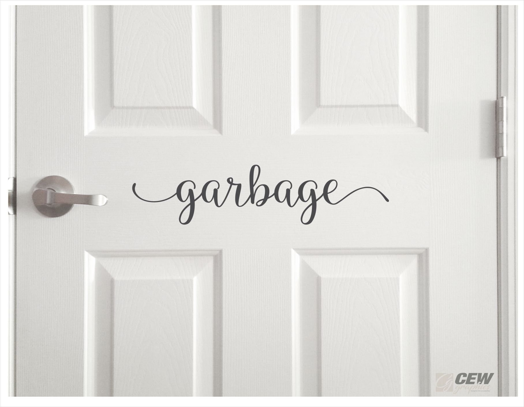 Garbage Decal, Trash Door Sticker, Waste Bin Sticker, Garbage Area ...