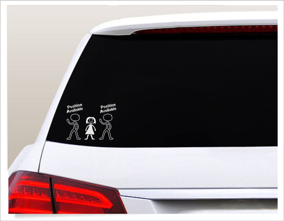 Single Girl Car Decal Funny Stick Figure Position Available pic