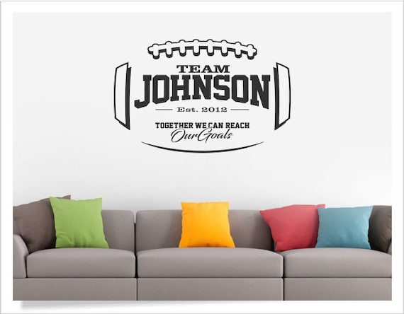 Football Wall Decal Personalized Football Decal Football Etsy