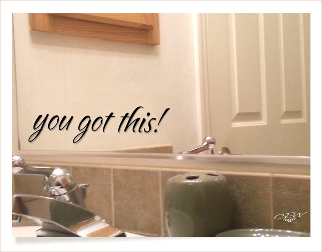 Inspiring Mirror Decal, Bathroom Wall Vinyl Decal, Motivational Quote ...