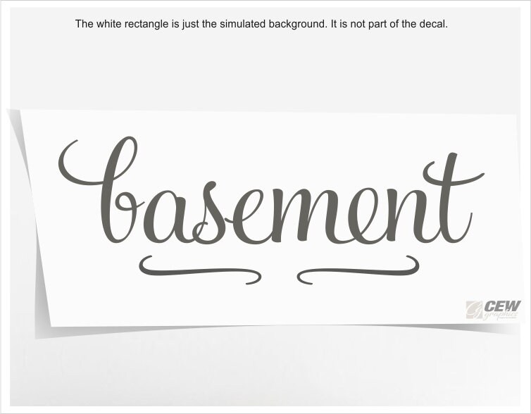 Basement Door Decal, Basement Sticker Label, Cellar Vinyl Decal Sign ...