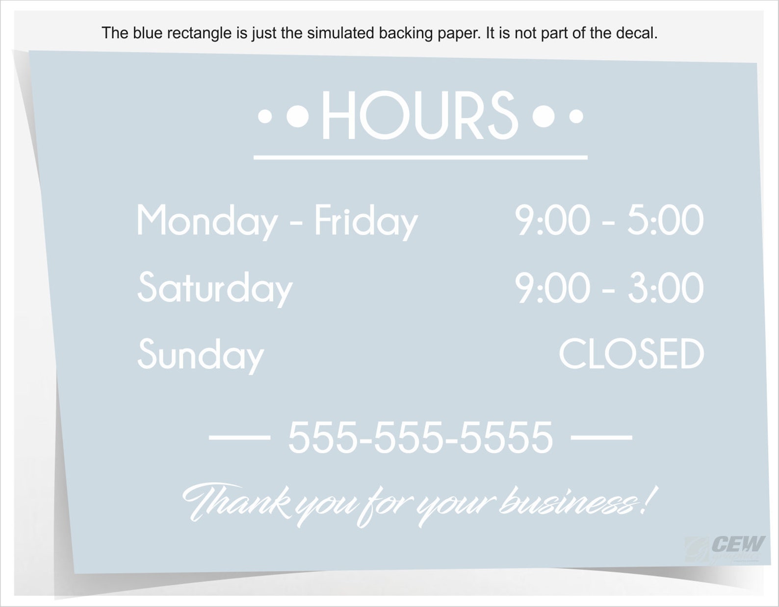 Store Hours Decal Hours of Operation Sticker Business Hours Etsy