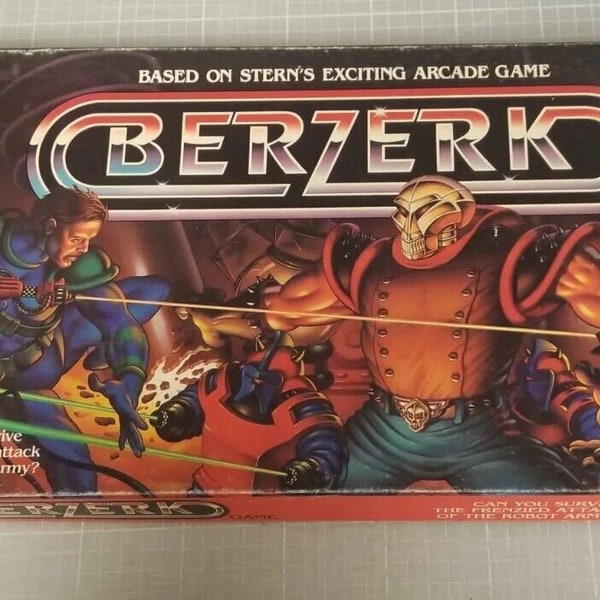 Vintage Berzerk Board Game, Milton Bradley Complete Vintage 1983 Stern’s Arcade Berserk Board, 80's game