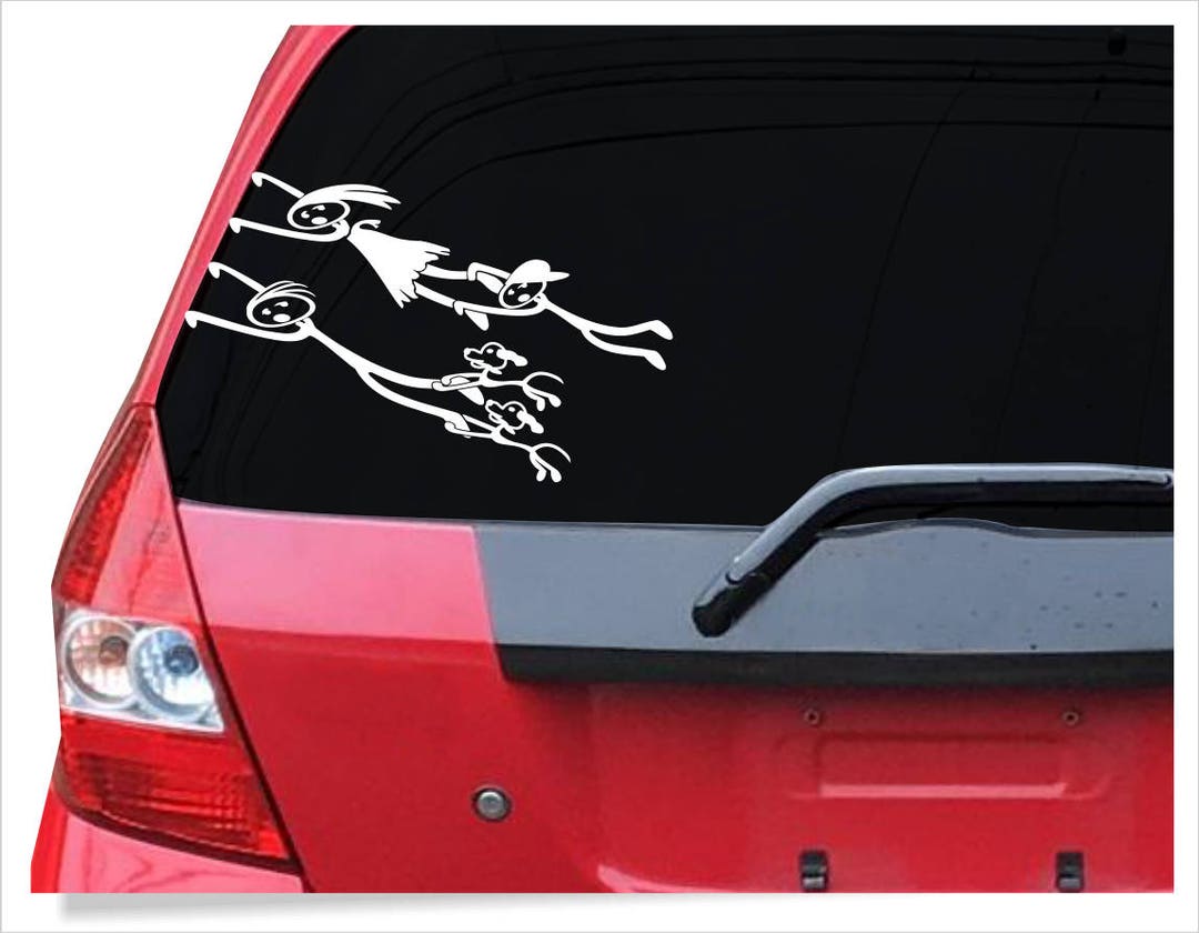 Stick Figure Family Decal, Funny Stick Family Car Sticker, Mom Dad Son ...