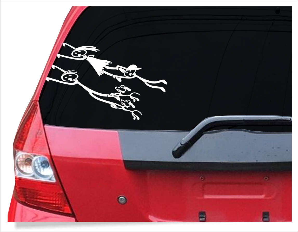 Stick figure family decal funny stick family car sticker Mom Etsy