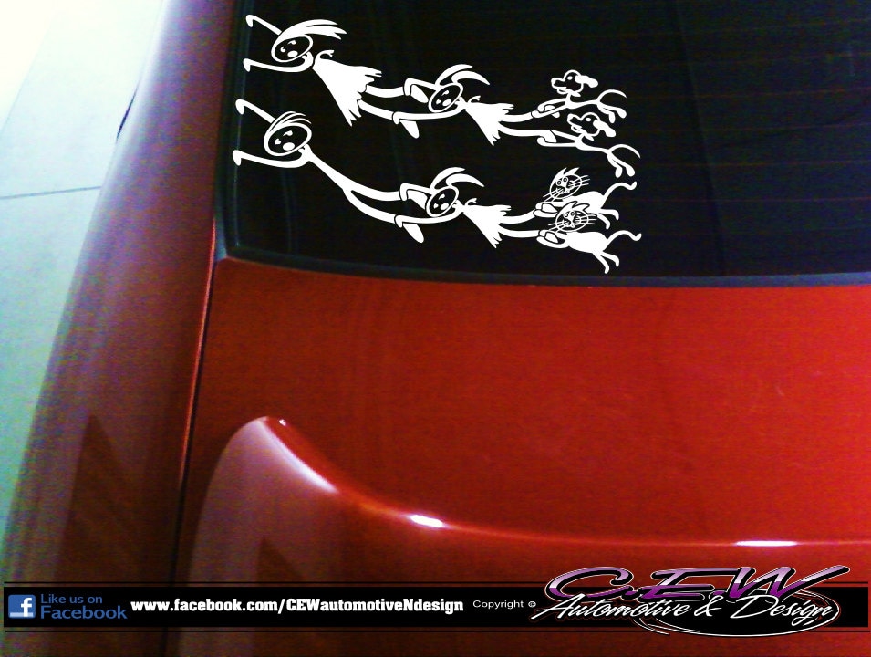 Unique Stick Figure Family Decal Dad Mom 2 Girls 2 Dogs 2 - Etsy