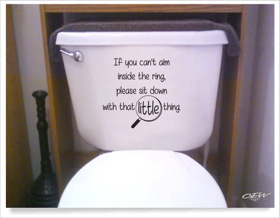 Novelty Fun TOILET SEAT VINYL STICKER IF YOU CAN READ THIS THEN YOU ARE 