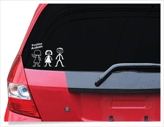 Threesome Couple Decal Funny Stick Figure Couple Position -7348