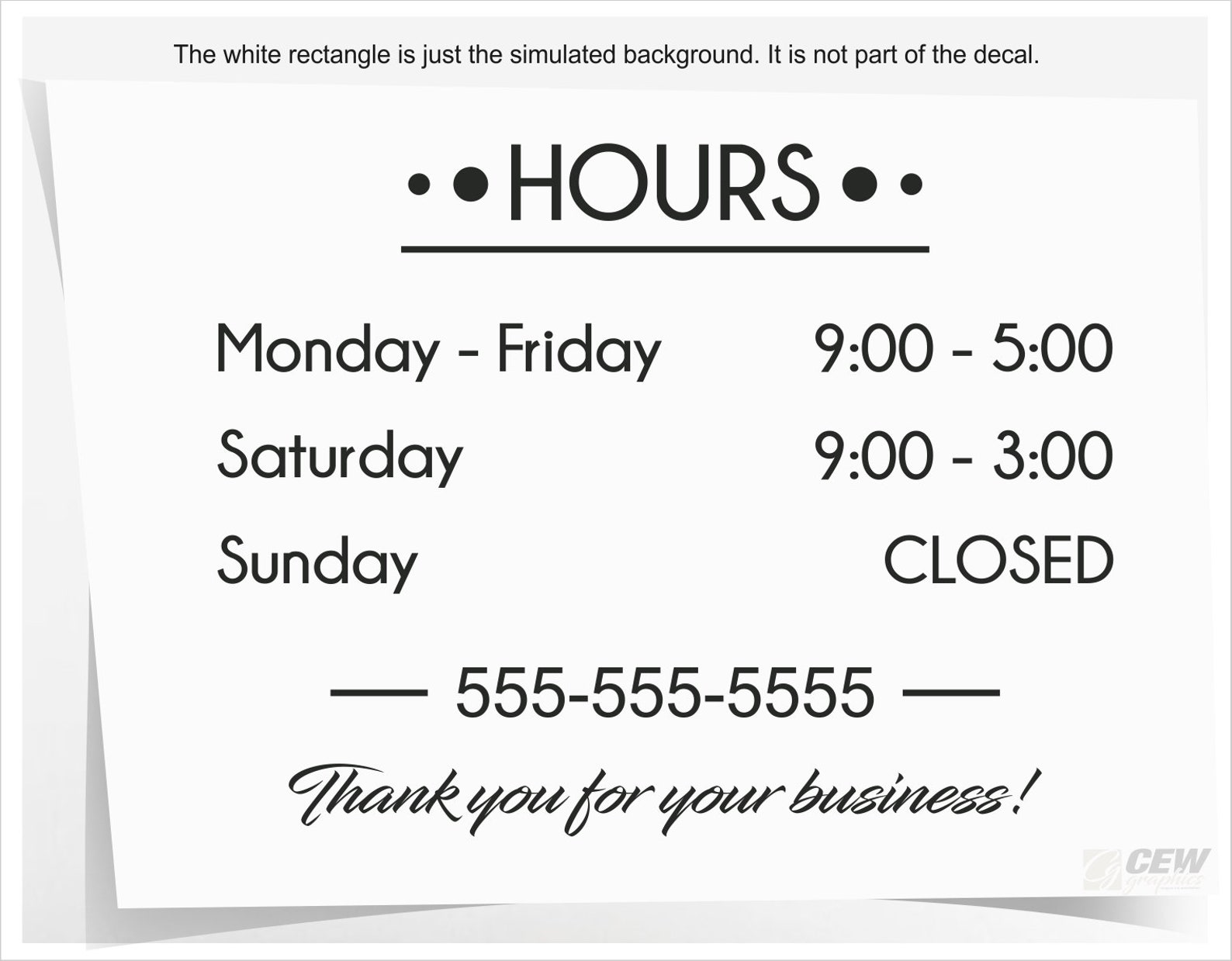 Store Hours Decal Hours of Operation Sticker Business Hours Etsy