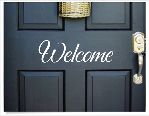 Welcome Front Door Decal House Greeting Unique Vinyl Letters For Home Cute Sticker Saying Outside Porch Phrase