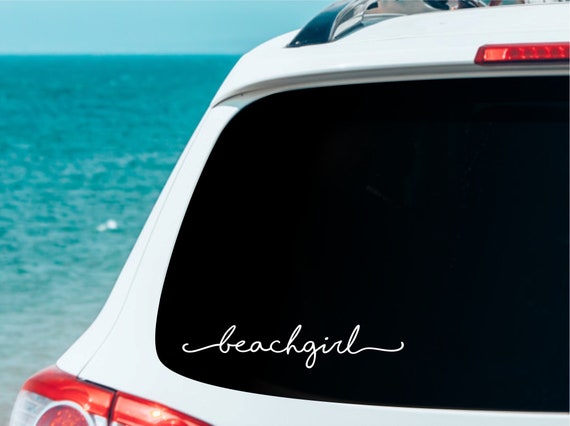 Beach girl decal, love the beach decal for girl, wave sticker graphic, ocean vinyl decal, beach life sticker, flip flops sandy toes car sign