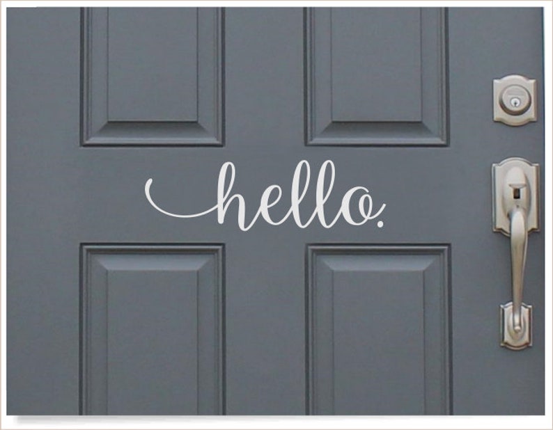 Hello Door Decal Cute Hello Sticker Greeting for Home Etsy