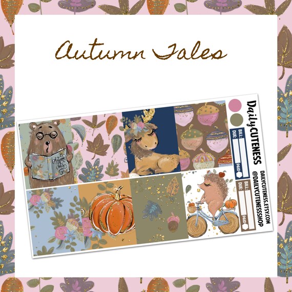 Autumn Tales Planner Sticker Kit on premium matte