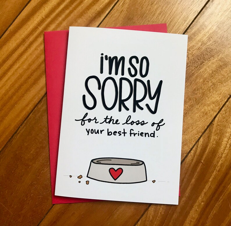 Sorry For The Loss Of Your Best Friend Pet Loss Card by Etsy