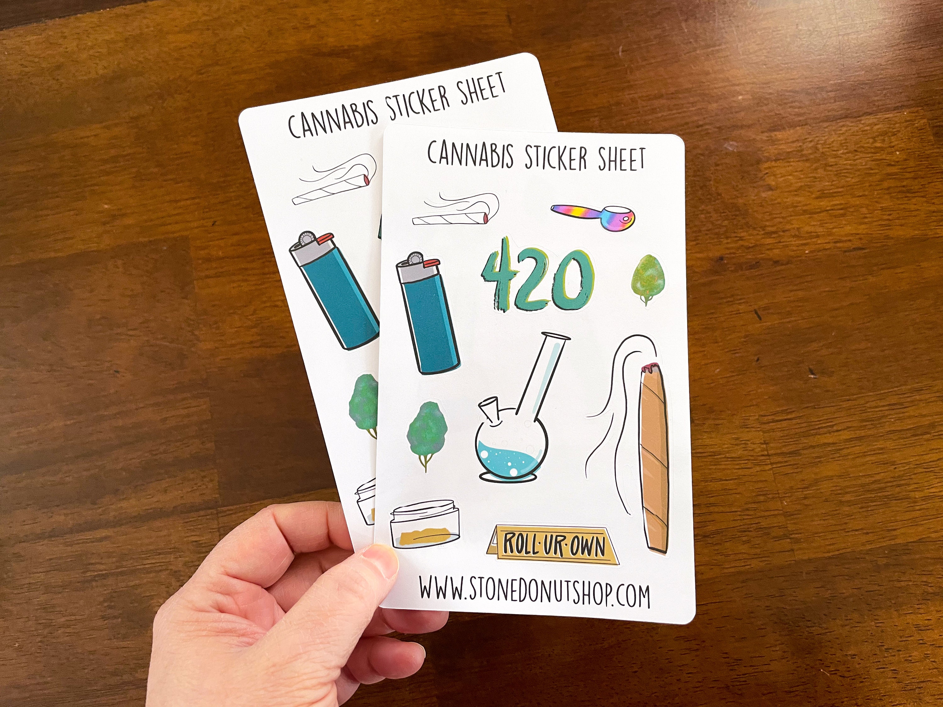 Cannabis Marijuana Journal Planner Sticker Sheet by stonedonut | Etsy