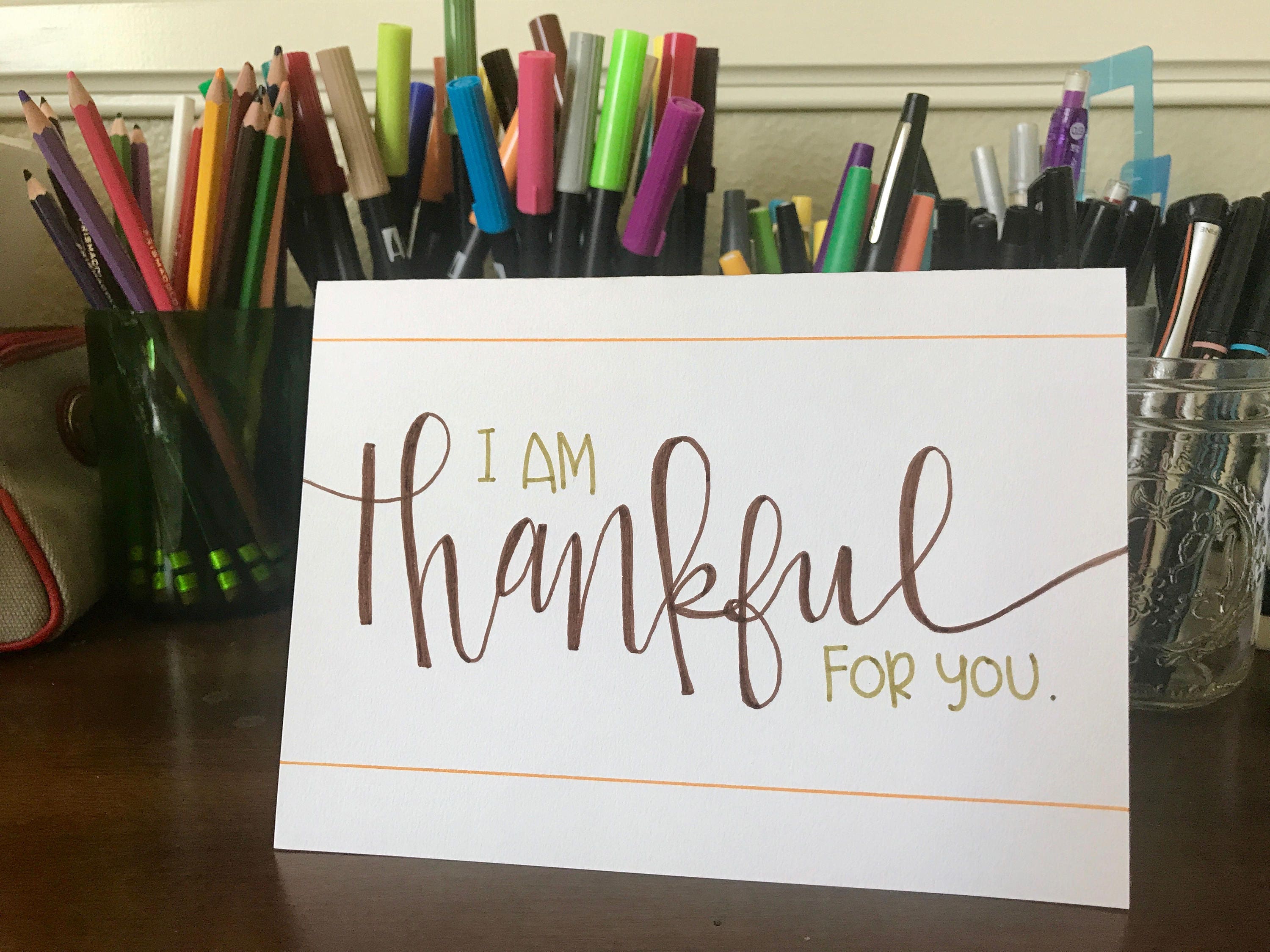 I Am Thankful For You By Stonedonut Thanksgiving Card Etsy