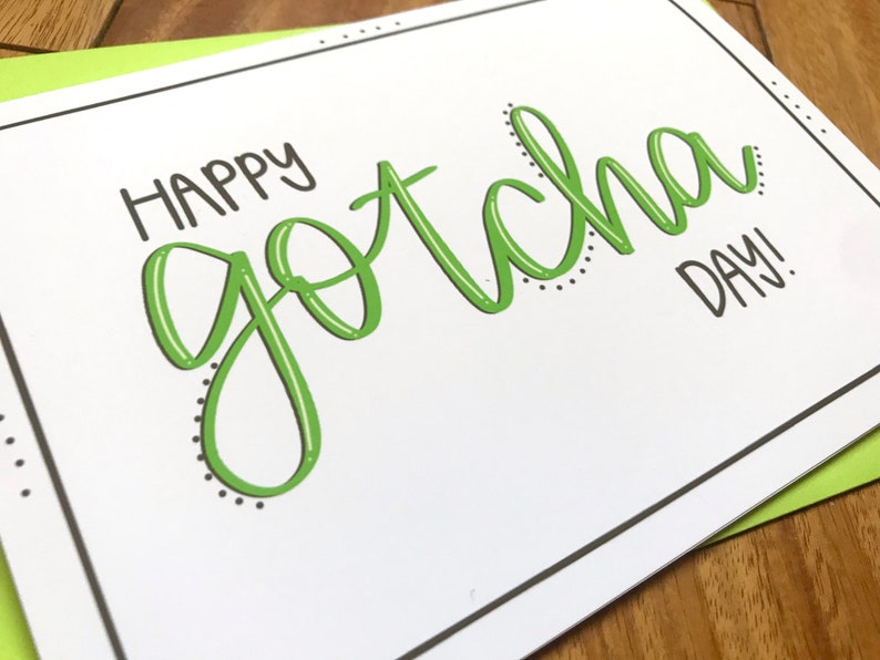 Happy Gotcha Day by stonedonut / FREE SHIPPING / adoption card | Etsy