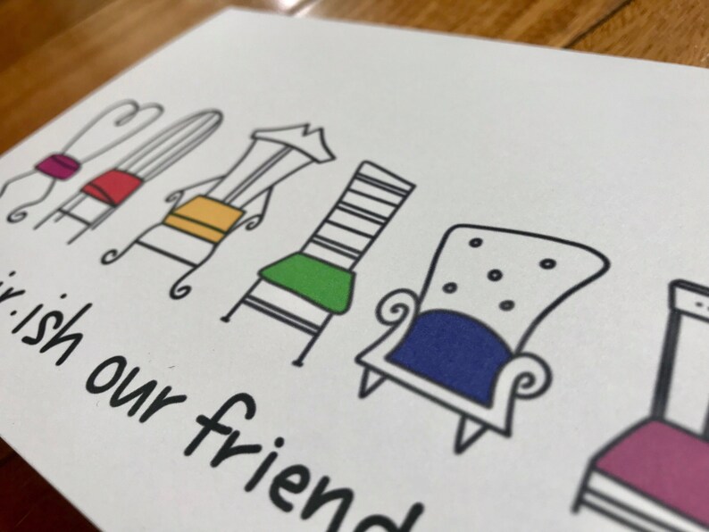 I chairish our friendship by stonedonut FREE SHIPPING friend card i love you card cherish card handmade card hand lettering