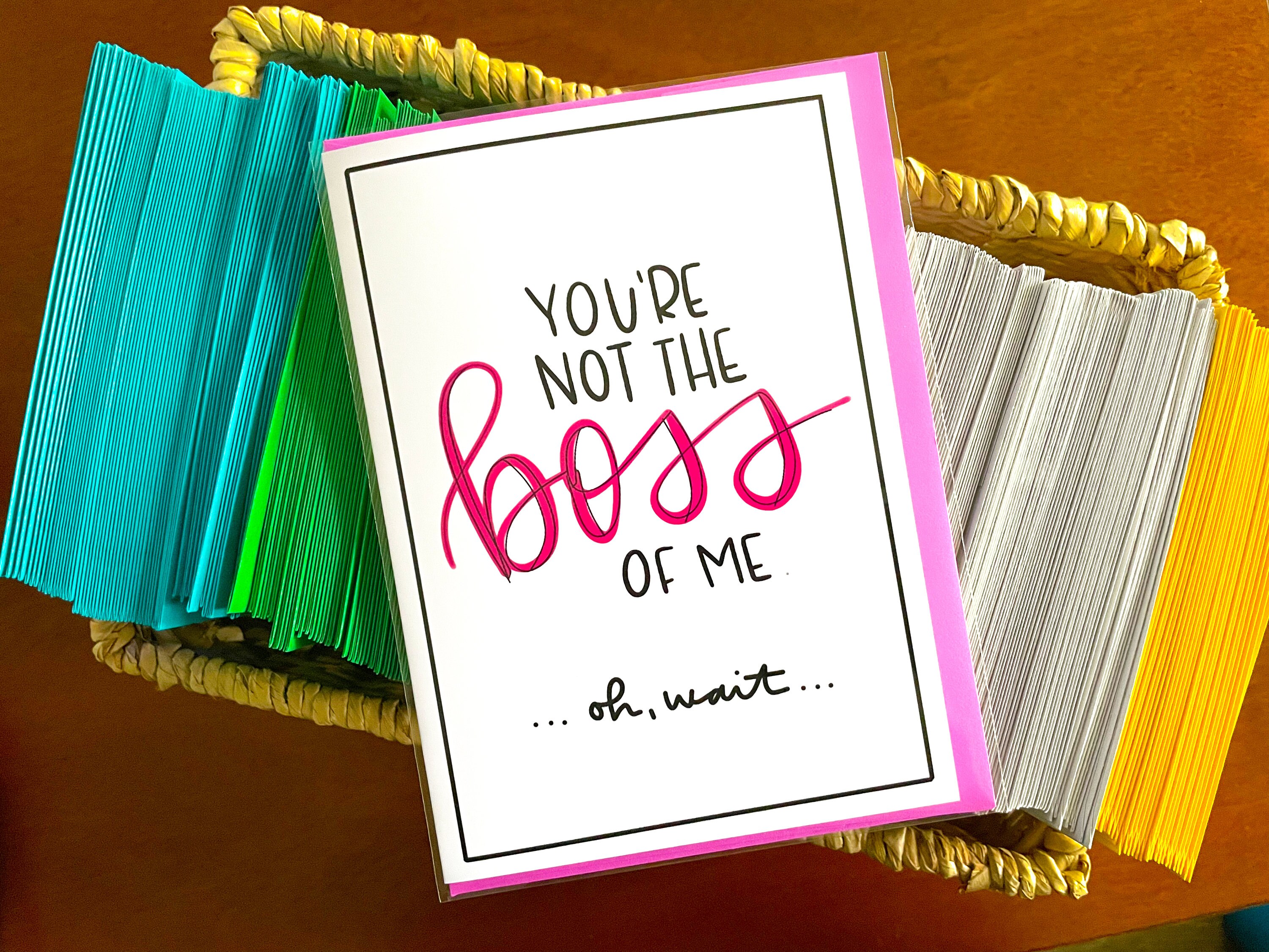 You're Not the Boss of Me Funny Boss's Day Card by stonedonut…