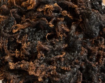 VERONA #692 - Black Natural RINSED Wensleydale Fleece - Wool Fiber - 8/26/2022