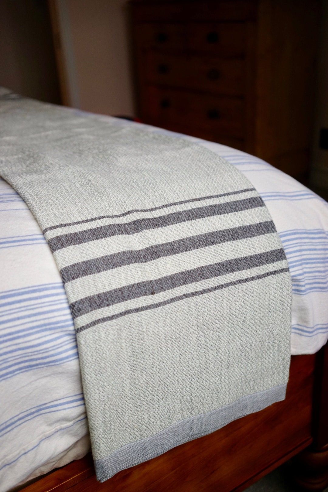 Gray Color Throw Throw - Handwoven Light Grey Throw With Charcoal Stripes #37 #52 #58 ...