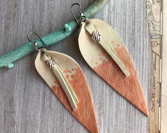 Leather Leaf Earrings in Rose Gold with a Western Vibe