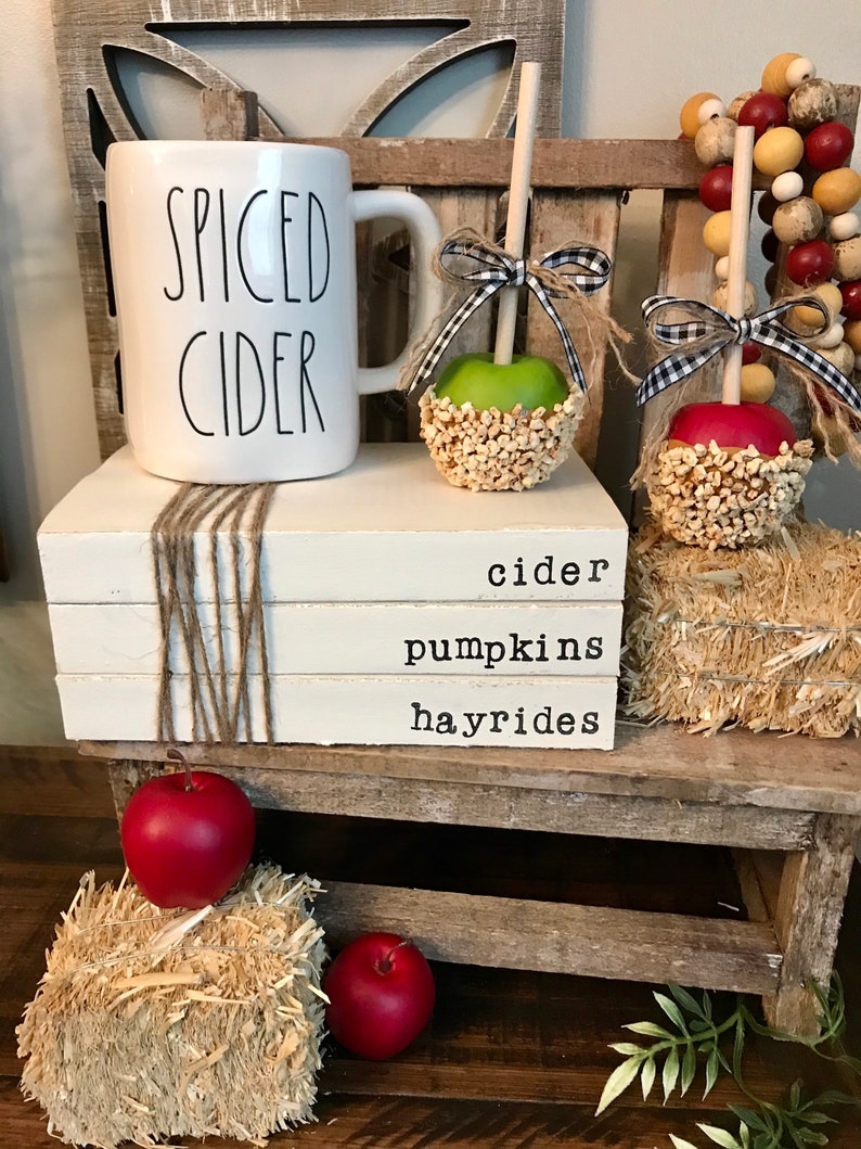 Ready to Ship MINI Set of 2 Faux Caramel Apples With Faux Etsy