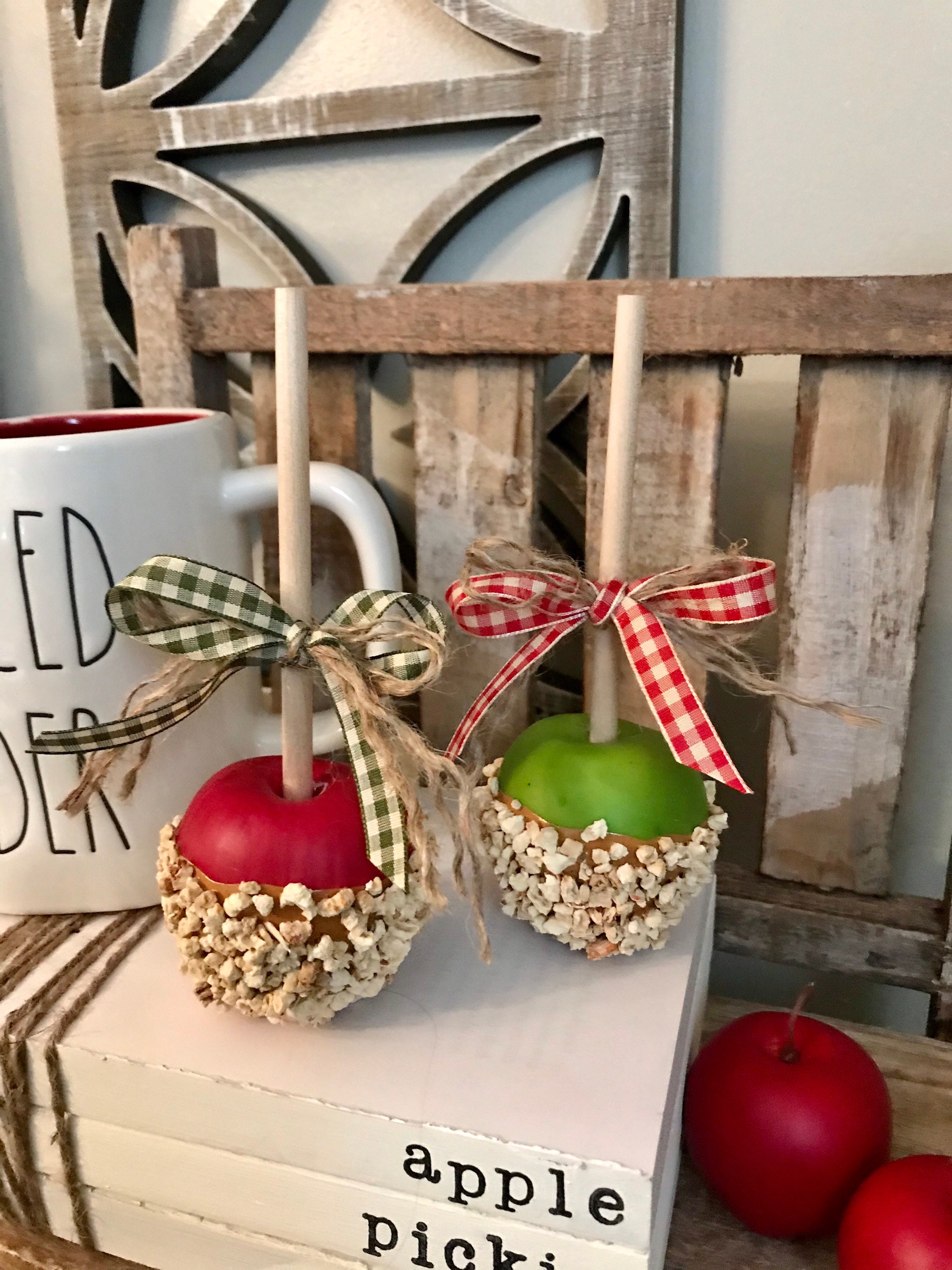 Ready to ship MINI set of 2 Faux caramel apples with faux Etsy 日本